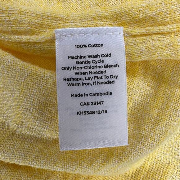 Talbots Light Academia Butter Yellow V-Neck 3/4 Sleeve Sweater Womens Sz L - Picture 6 of 6